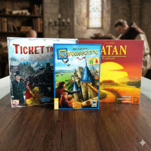 Kit Iniciantes - Pilares do Mundo Moderno: CATAN, Ticket to Ride e Carcassonne